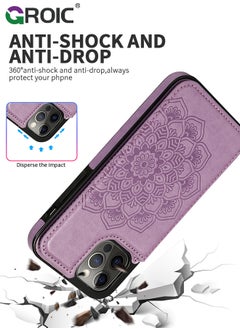 GROIC Design for iPhone 15 Pro 6.1 Inch Wallet Case with Card Holder, PU Leather Kickstand Card Slots Back Flip Case, Double Magnetic Clasp Shockproof Cover Stand Kickstand Flip Protective Cover  - Image 5
