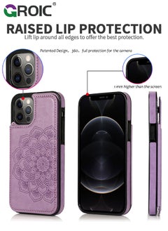 GROIC Design for iPhone 15 Pro 6.1 Inch Wallet Case with Card Holder, PU Leather Kickstand Card Slots Back Flip Case, Double Magnetic Clasp Shockproof Cover Stand Kickstand Flip Protective Cover  - Image 4
