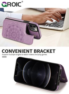 GROIC Design for iPhone 15 Pro 6.1 Inch Wallet Case with Card Holder, PU Leather Kickstand Card Slots Back Flip Case, Double Magnetic Clasp Shockproof Cover Stand Kickstand Flip Protective Cover  - Image 3
