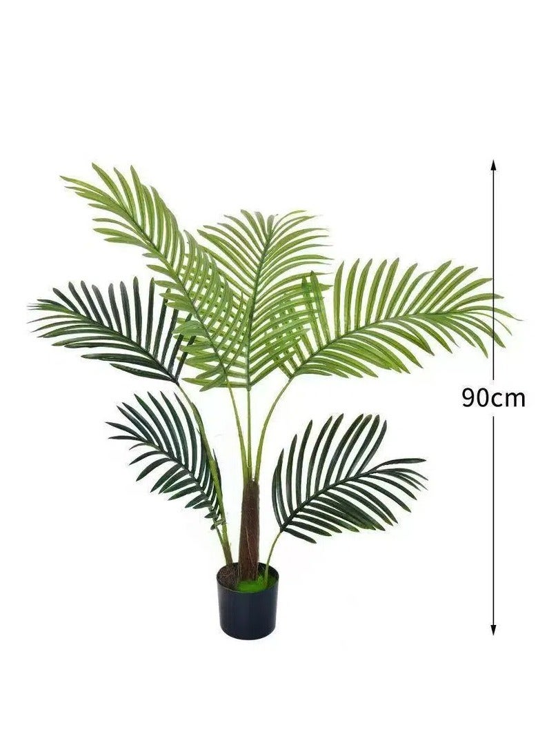 Generic WELLNEST Artificial Areca Palm, Faux Greenery Plant, Home Decor Potted Ornament  - Image 2
