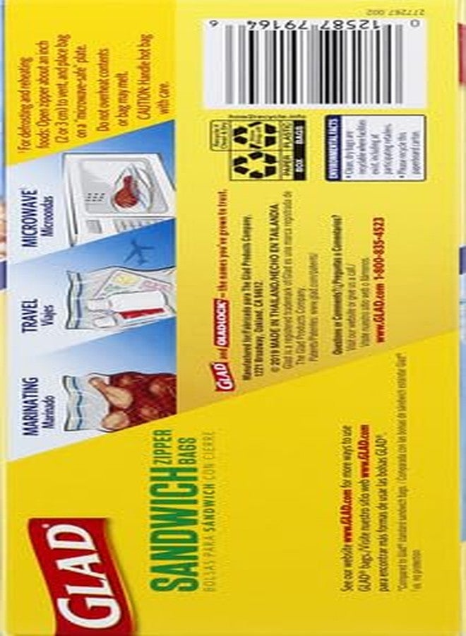 GLAD FLEXN' SEAL Zipper Food Storage Sandwich Bags, On-the-Go Snack and Lunch Bags, Zipper Sandwich Sealer, Microwave Safe, BPA Free, 100 Count (Pack of 1) - Image 4