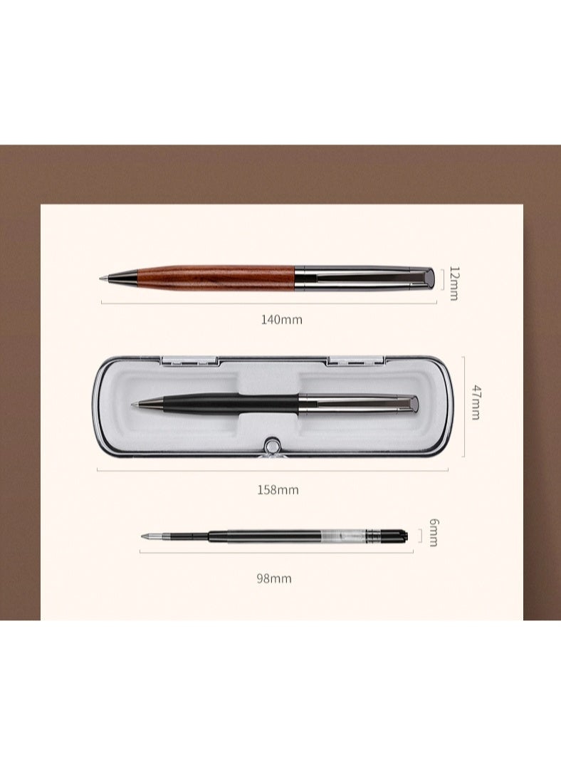 PAPERSAY Wood Metal Rollerball Pen , With Gift Box, Fancy Writing Pen, Nice Luxury Office Gift for Professional, Executive, Cool Wooden Pen for Journaling,School, office - Rosewood - Image 2