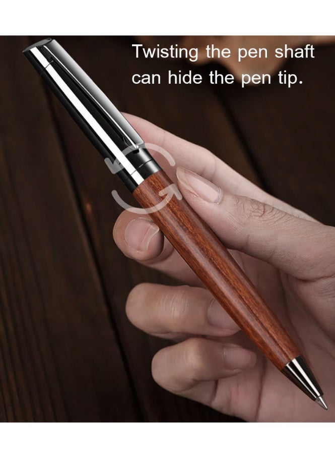 PAPERSAY Wood Metal Rollerball Pen , With Gift Box, Fancy Writing Pen, Nice Luxury Office Gift for Professional, Executive, Cool Wooden Pen for Journaling,School, office - Rosewood - Image 4