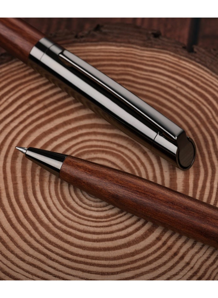 PAPERSAY Wood Metal Rollerball Pen , With Gift Box, Fancy Writing Pen, Nice Luxury Office Gift for Professional, Executive, Cool Wooden Pen for Journaling,School, office - Rosewood - Image 5