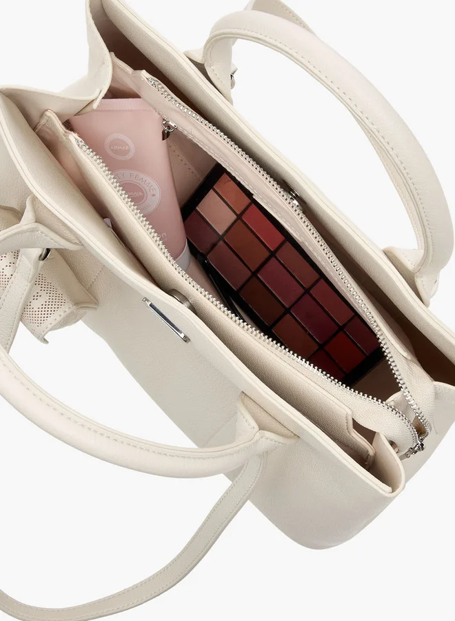 MISSY Textured Tote Bag with Pouch