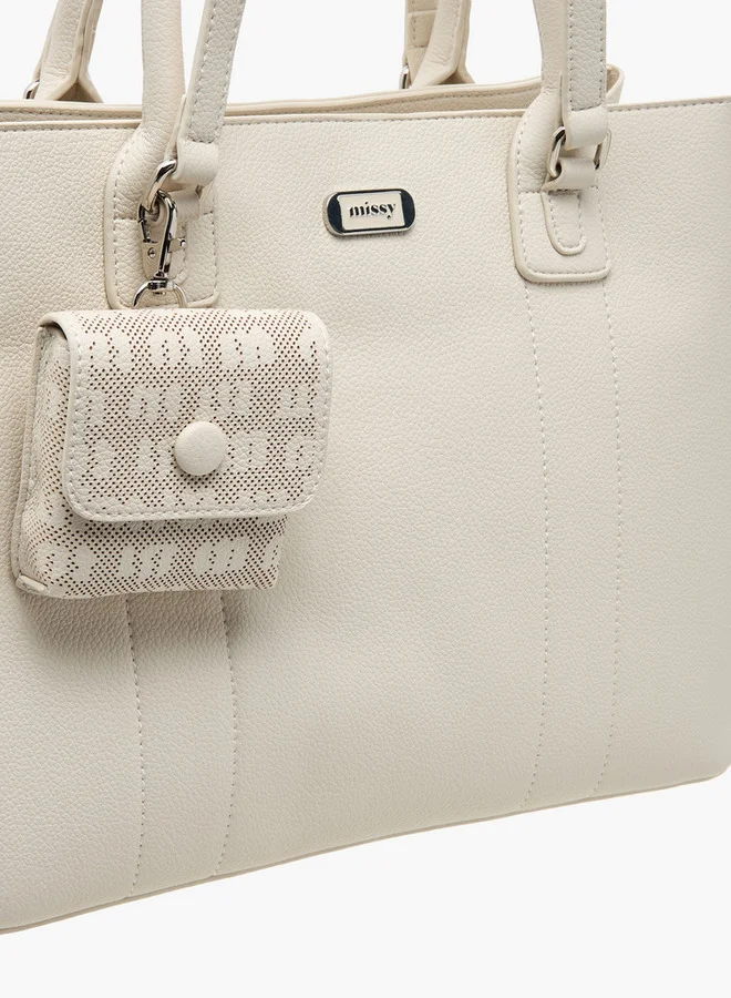 MISSY Textured Tote Bag with Pouch
