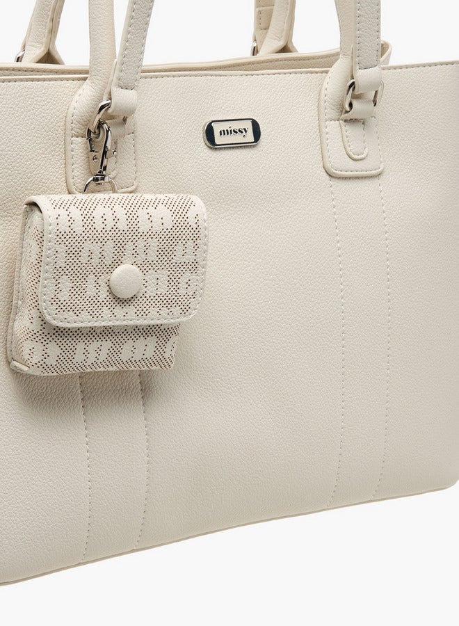 MISSY Textured Tote Bag with Pouch  - Image 4