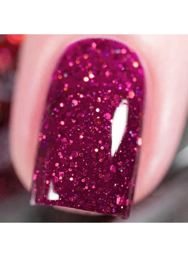 Vishine Gelpolish Lacquer Shiny Color Soak Off UV LED Gel Nail Polish Professional Manicure Glitter Red(1550) - Image 1