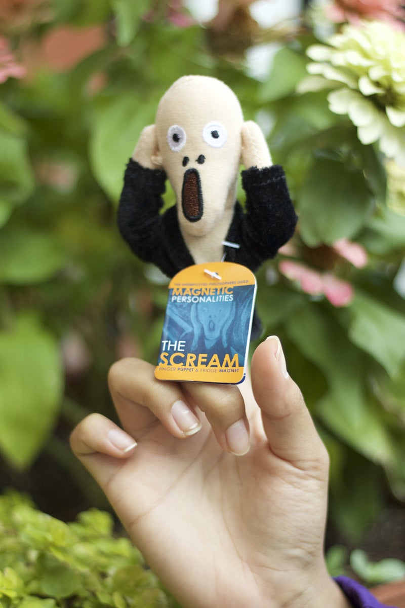 The Unemployed Philosophers Guild Edvard Munch's The Scream Magnetic Personality - Plush Finger Puppet and Refrigerator Magnet, Approx 4" Tall - Image 2