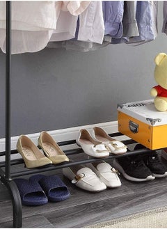 AGD Double Metal Clothes Organizer Rack With Bottom Storage Rack For Shoes And Other Items  - Image 4