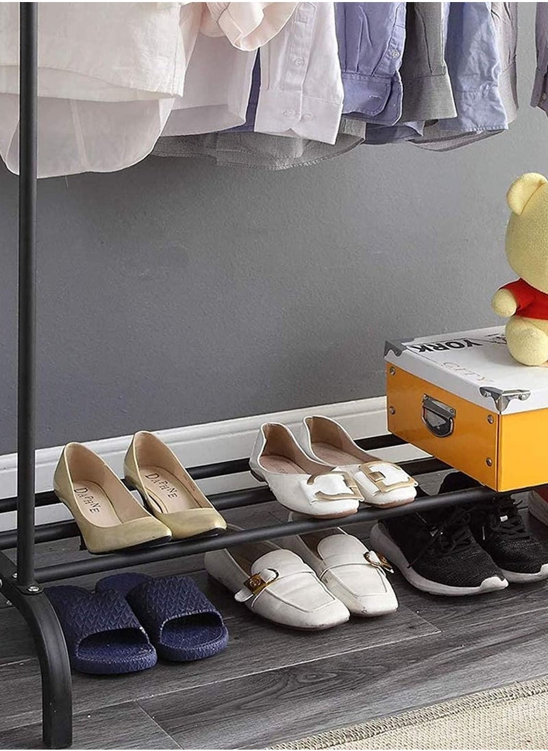 AGD - Double Metal Clothes Organizer Rack With Bottom Storage Rack For Shoes And Other Items - Image 1