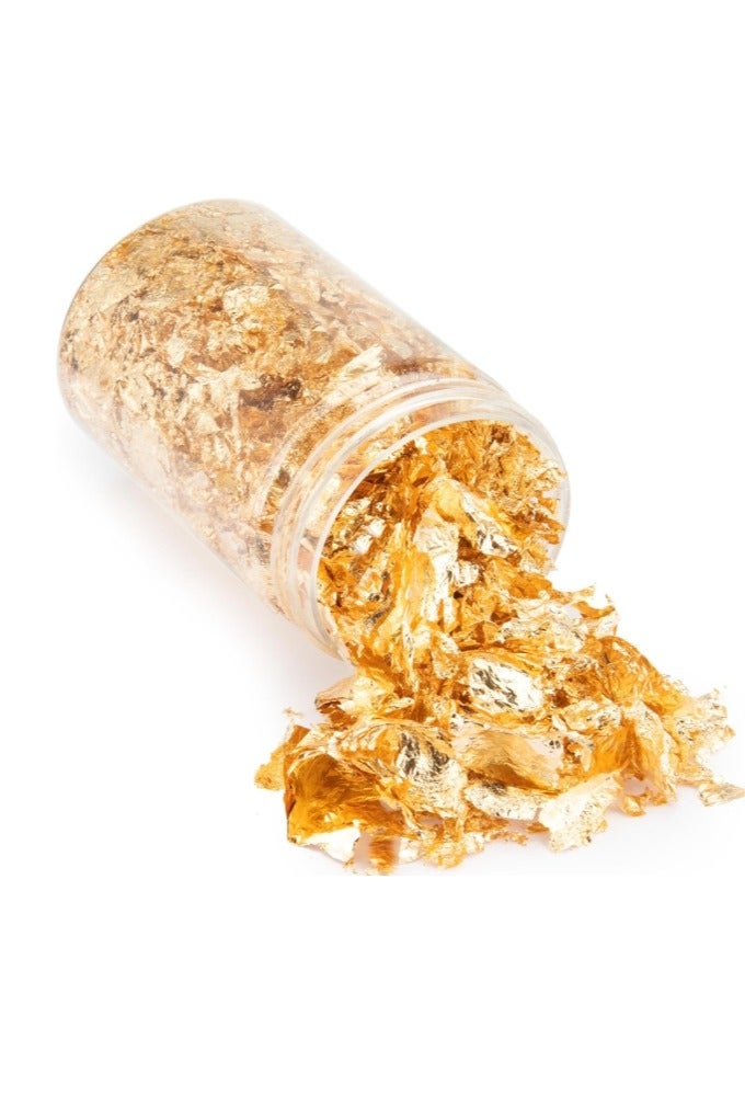 الواحة-TH رقائق ورق الذهب 10 جرام للراتنج، رقائق ورق الذهب، رقائق الذهب للحرف اليدوية، فن الأظافر، الرسم، الحرف اليدوية، صنع المجوهرات من الوحل والراتنج، رقائق ورق الذهب المعدنية للحرف اليدوية - Image 1