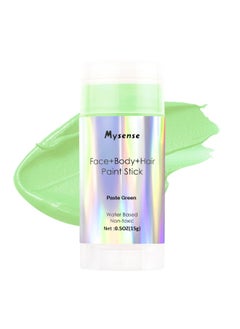 Mysense Mysense Pastel Green Face Body Hair Paint Stick,Water Based Washable Temporary Hair Color,Non-toxic Cream Body Paint Foundation for Adults and Kids Halloween Cosplay Makeup,0.5oz  - Image 1