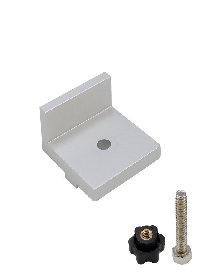 Tsnamay مجموعة تسنامي من 4 قطع من مقابض التوقف القصيرة الفضية، كتلة توقف المسار على شكل حرف T لأعمال النجارة والصنفرة والتوجيه على شكل حرف T - Image 5