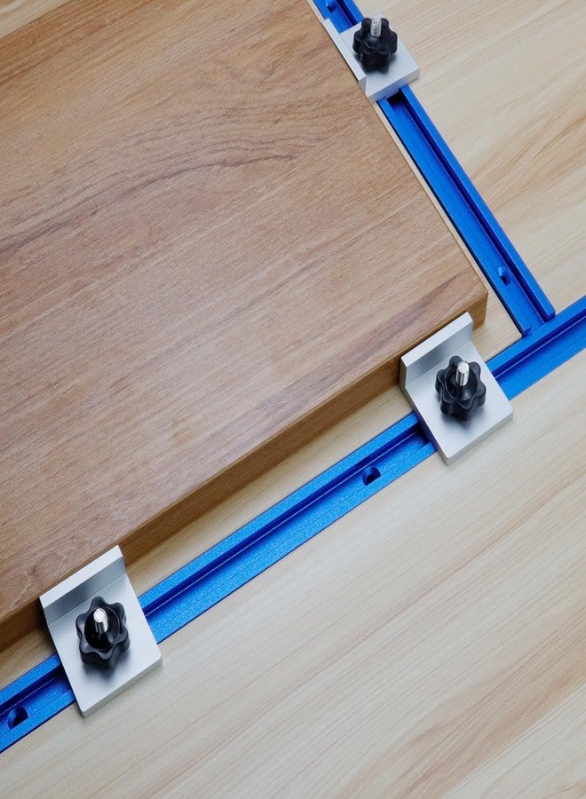 Tsnamay مجموعة تسنامي من 4 قطع من مقابض التوقف القصيرة الفضية، كتلة توقف المسار على شكل حرف T لأعمال النجارة والصنفرة والتوجيه على شكل حرف T - Image 3