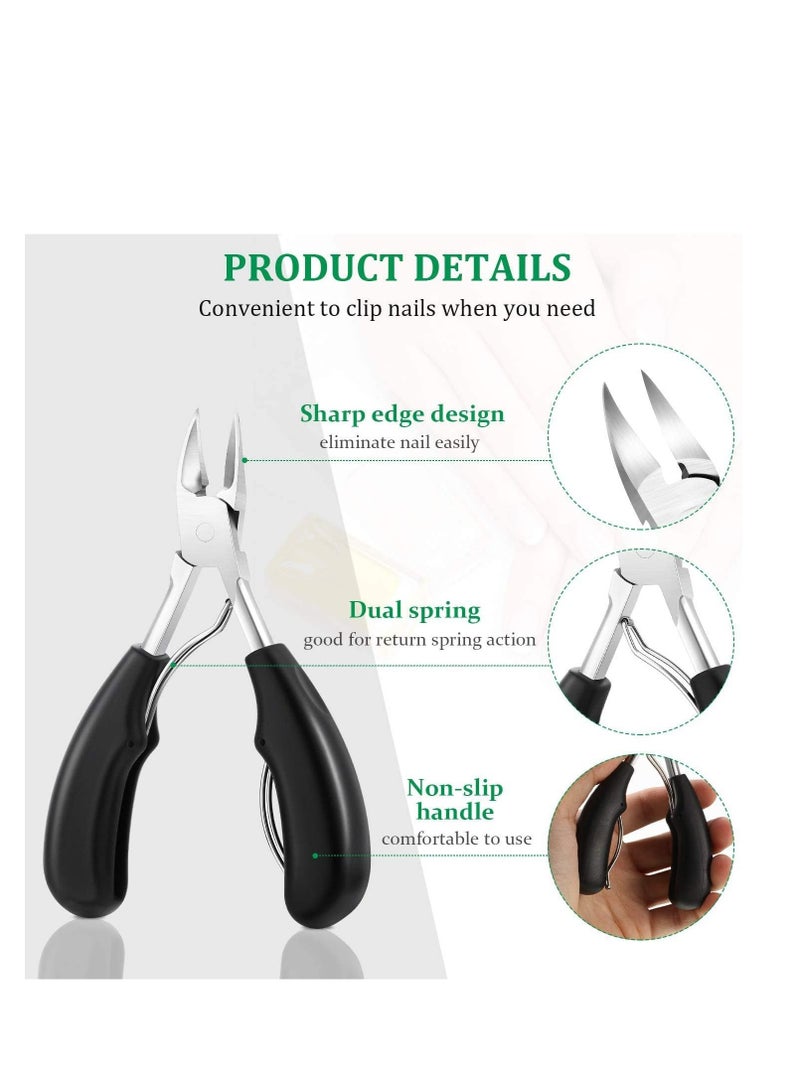 Premify 10pcs Ingrown Nail Clippers Kit with Stainless Steel Nail File, Toenail Tools, Toenails Treatment, Pedicure Tool Set, Professional Clipper for Thick Nails, Toe Nail Manicure Lifter with Carry Case  - Image 5