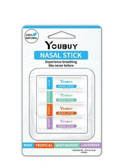Nasal Stick,Nasal Sticks,Nasal Inhaler Stick,Vapor Inhaler Nasal Stick,Menthol Inhaler Nasal Stick for Daily Relaxation, Stress Relief (4pcs)