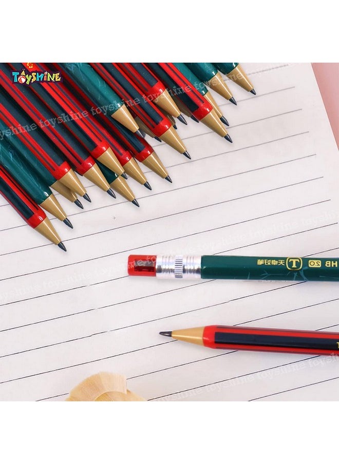 Toyshine Toyshine Pack of 20 Mechanical Pencil Set, 2.0 HB Graphite Leads Mechanical Pencils with inbuilt sharpener - Red & Green  - Image 2