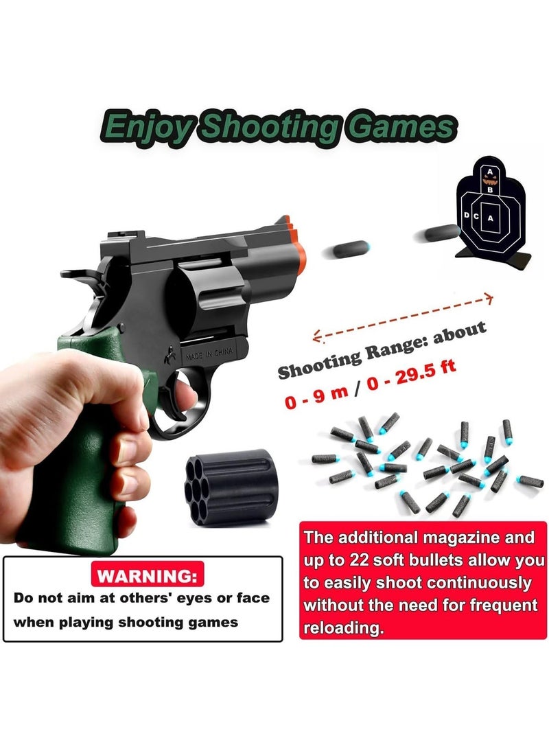 Moonmen Soft Bullet Toy Gun Revolver, Toy Foam Blaster Dart Toys with Darts, Education Model Toy Gun Shooting Game for Kids - Image 4