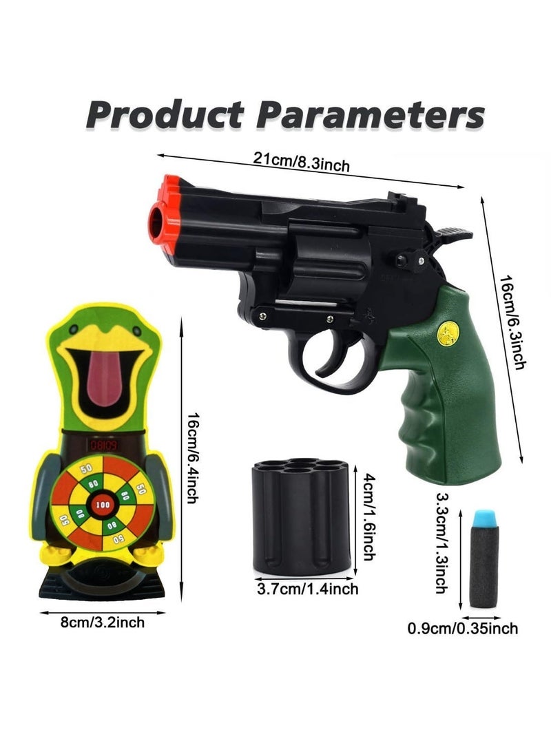 Moonmen Soft Bullet Toy Gun Revolver, Toy Foam Blaster Dart Toys with Darts, Education Model Toy Gun Shooting Game for Kids - Image 3