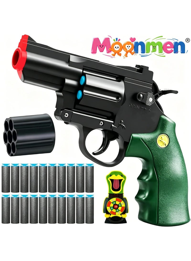 Moonmen Soft Bullet Toy Gun Revolver, Toy Foam Blaster Dart Toys with Darts, Education Model Toy Gun Shooting Game for Kids - Image 1