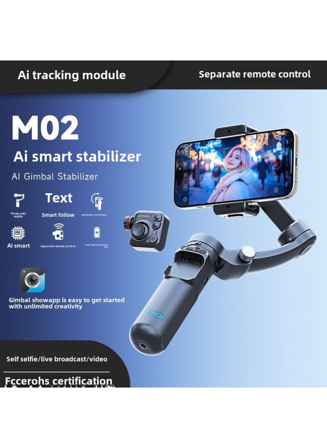Generic - Mobile Phone Pan-tilt Three-axis Stabilizer Intelligent Face Tracking Anti-shake Photography Live Handheld Tripod-Color:[m02+magnetic Fill Light+ai Tracking Module] Intelligent Ai Three-axis Gimbal Stabilizer - Image 1