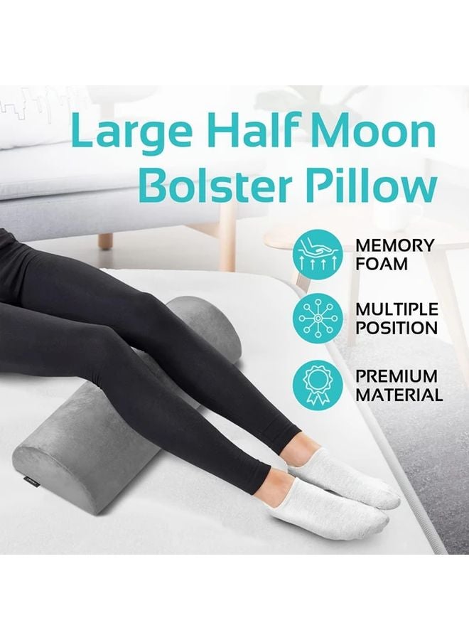 Gray Half Moon Pillow 1 Pack for Neck and Back Support - Image 5
