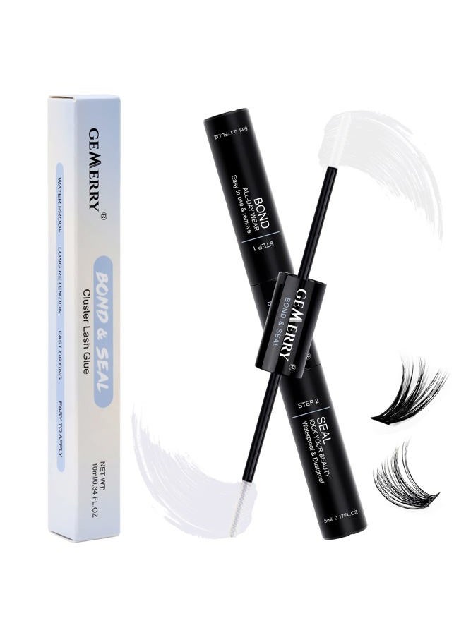 GEMERRY لاصق الرموش وتثبيتها 10 مل GEMERRY لاصق الرموش لمجموعات الرموش ثبات قوي 48-72 ساعة لاصق الرموش لمجموعات الرموش لاصق الرموش وتثبيتها ماسكارا مقاومة للماء فرشاة لاصق الرموش وتثبيتها (شفاف، 10 مل) - Image 1