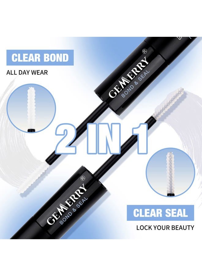 GEMERRY لاصق الرموش وتثبيتها 10 مل GEMERRY لاصق الرموش لمجموعات الرموش ثبات قوي 48-72 ساعة لاصق الرموش لمجموعات الرموش لاصق الرموش وتثبيتها ماسكارا مقاومة للماء فرشاة لاصق الرموش وتثبيتها (شفاف، 10 مل) - Image 2