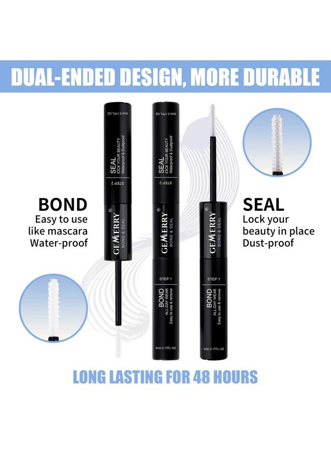GEMERRY لاصق الرموش وتثبيتها 10 مل GEMERRY لاصق الرموش لمجموعات الرموش ثبات قوي 48-72 ساعة لاصق الرموش لمجموعات الرموش لاصق الرموش وتثبيتها ماسكارا مقاومة للماء فرشاة لاصق الرموش وتثبيتها (شفاف، 10 مل) - Image 4