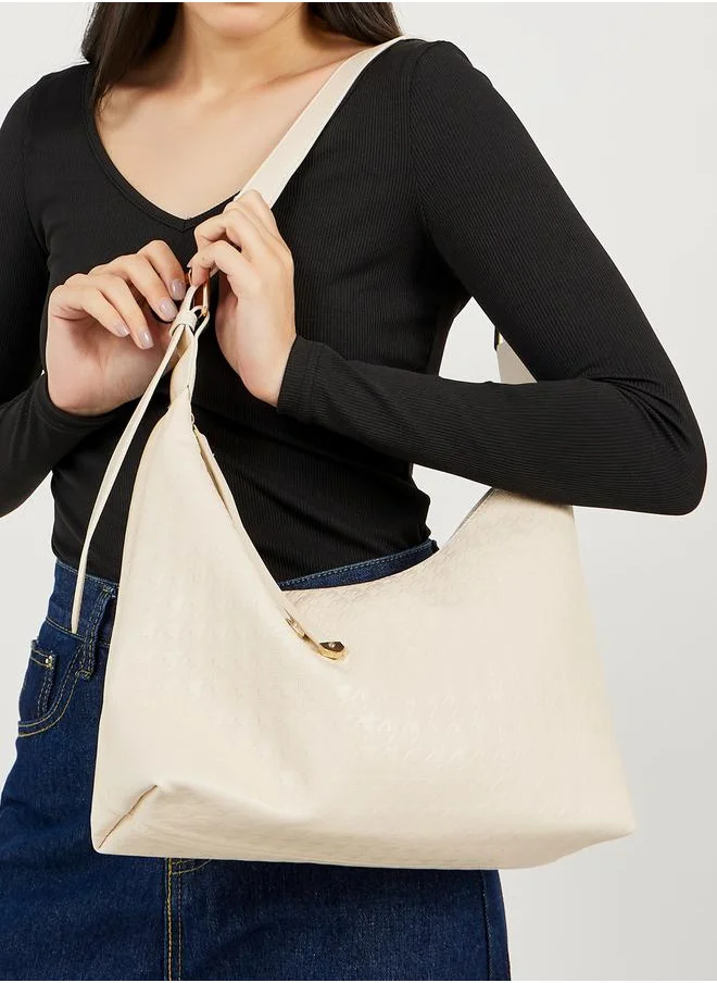 Styli Textured Tote Bag with Zip Closure