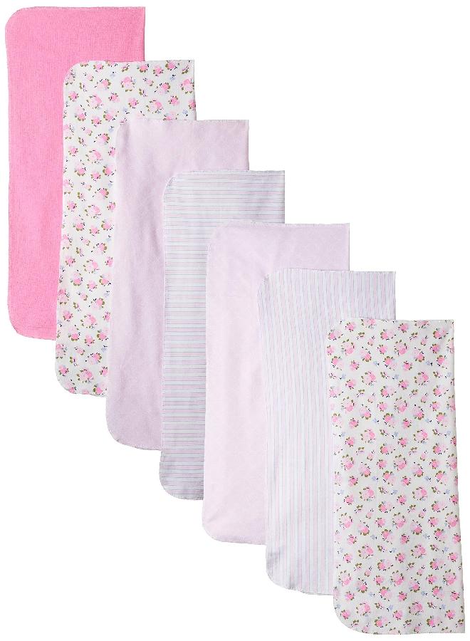 Luvable Friends Unisex Baby Cotton Flannel Receiving Blankets, Garden 7-Pack, One Size - Image 4