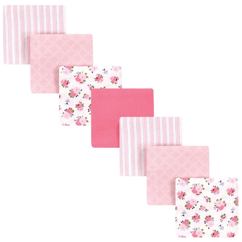 Luvable Friends Unisex Baby Cotton Flannel Receiving Blankets, Garden 7-Pack, One Size - Image 1