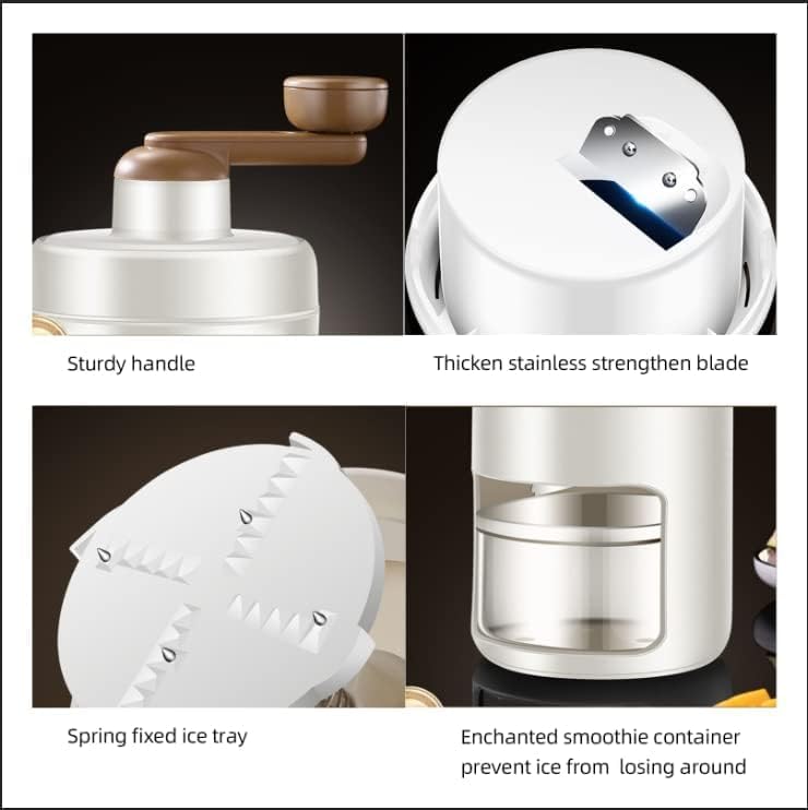 جليفار صانعة مخروط الثلج اليدوية - آلة تكسير الثلج - تصميم مضغوط، شفرات متينة من الفولاذ المقاوم للصدأ، قالب مجاني متضمن، مثالية للمشروبات المثلجة والعصائر الصيفية والاستخدام في المطبخ - Image 3