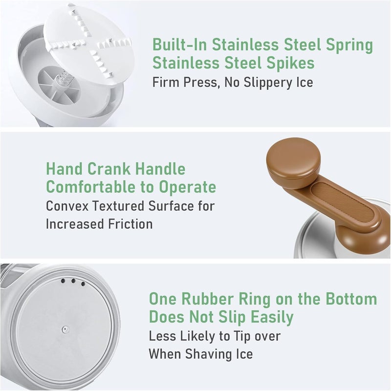 جليفار صانعة مخروط الثلج اليدوية - آلة تكسير الثلج - تصميم مضغوط، شفرات متينة من الفولاذ المقاوم للصدأ، قالب مجاني متضمن، مثالية للمشروبات المثلجة والعصائر الصيفية والاستخدام في المطبخ - Image 4