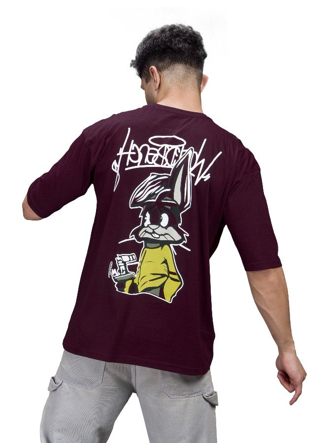 QUCO Maroons Oversized Printed T-Shirt for Men - Image 3