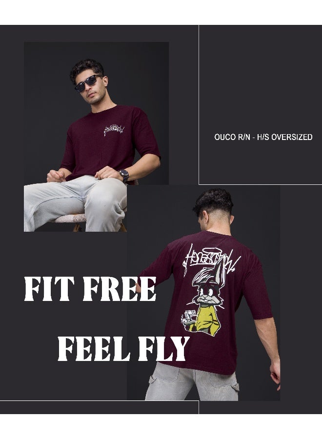 QUCO Maroons Oversized Printed T-Shirt for Men - Image 1