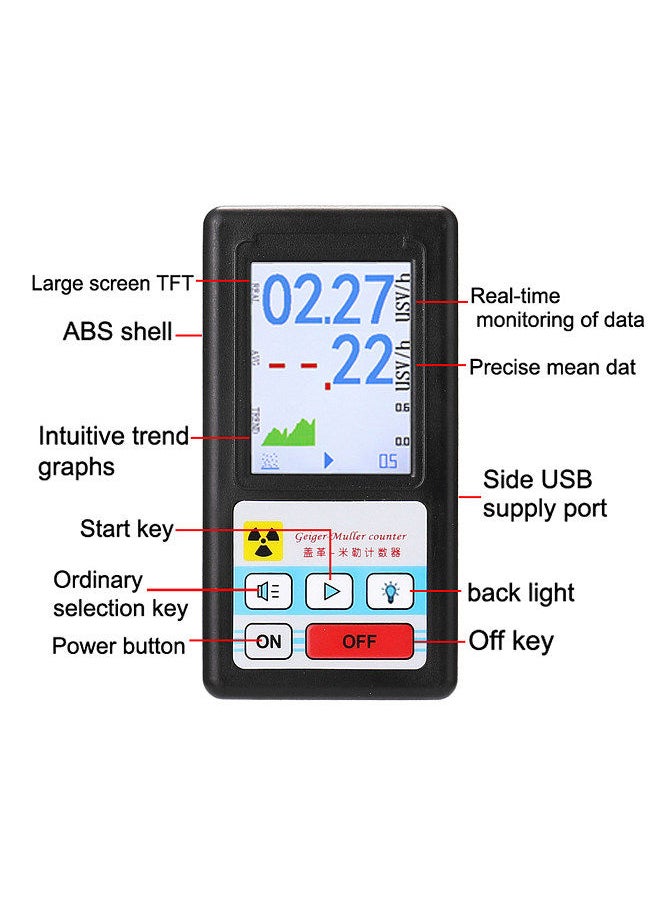 Generic - Nuclear Radiation Detector Geiger Counter Portable Radioactive Detection Meter Radio Active Dosimeter  X-ray Beta Gamma Detector - Image 1