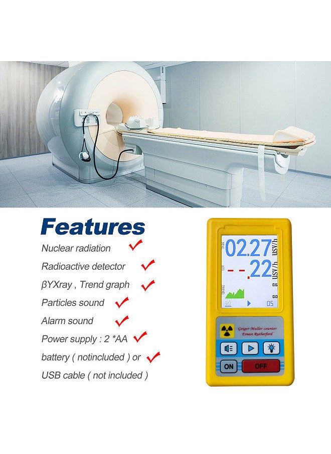 Generic - Nuclear Radiation Detector Geiger Counter Portable Radioactive Detection Meter Radio Active Dosimeter  X-ray Beta Gamma Detector - Image 1