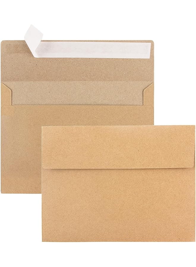 erorex Envelopes For Invitation Kraft Envelopes A7 Envelopes For Invitations Wedding Baby Shower Brown Kraft Envelopes For Birthday Party Personalized Gift Cards 5X7 Inches 50 Pack  - Image 1