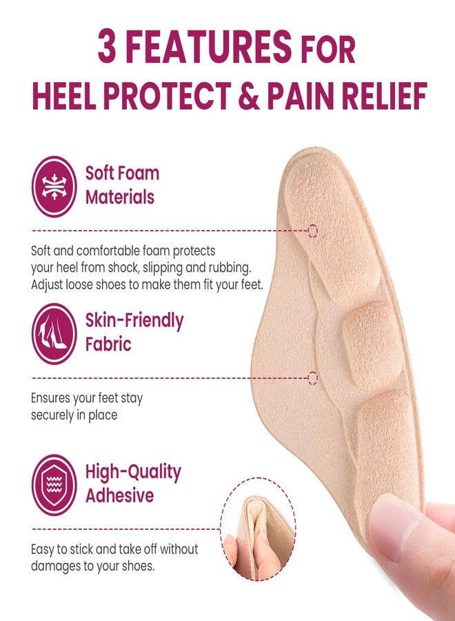 Welnove 4-Pair Heel Grips Pads for Loose Shoes - Welnove Skin-Friendly Heel Liners for Back of Heel Protect, Prevent Blisters, Rubbing, Slipping - Shoe Inserts Fillers for Heel Pain Relief for Women Men - Image 4