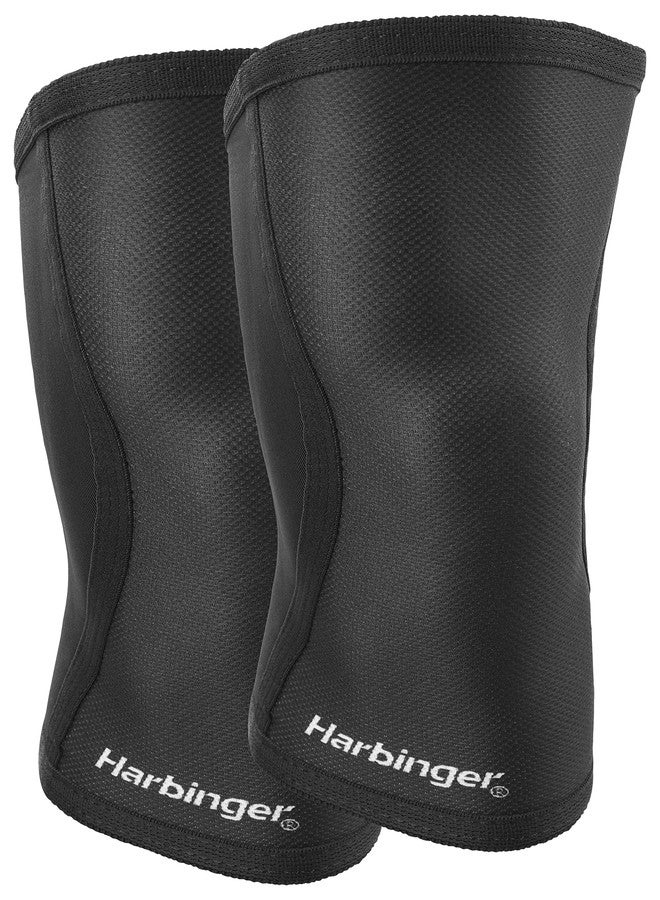 Harbinger 5MM Knee Sleeves for Weight Lifting, Unisex, Black, Large - Image 1