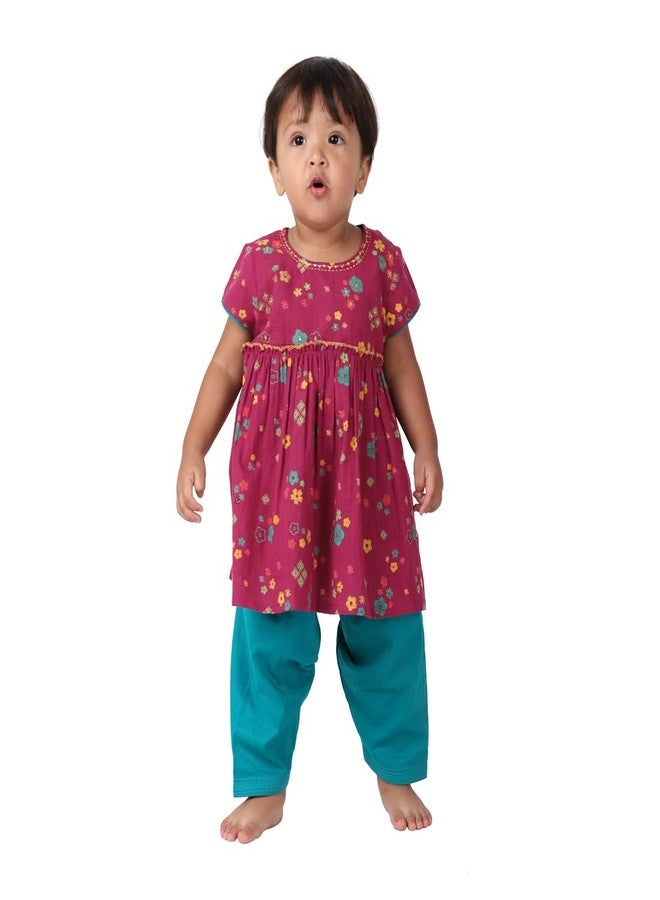 Fabindia Kids Printed Salwar Set Cotton_3-6M - Image 1