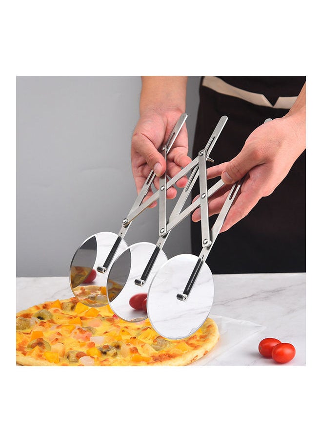 NIBEMINENT 3-Wheel Expandable Pastry Cutter Silver 30.00 x 2.50 10.00cm  - Image 2