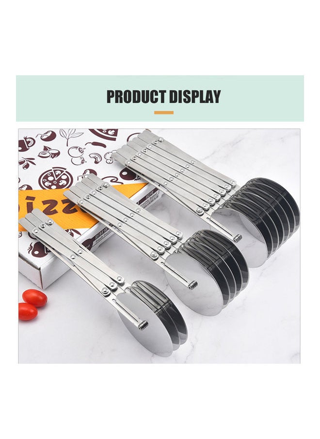 NIBEMINENT 3-Wheel Expandable Pastry Cutter Silver 30.00 x 2.50 10.00cm  - Image 5