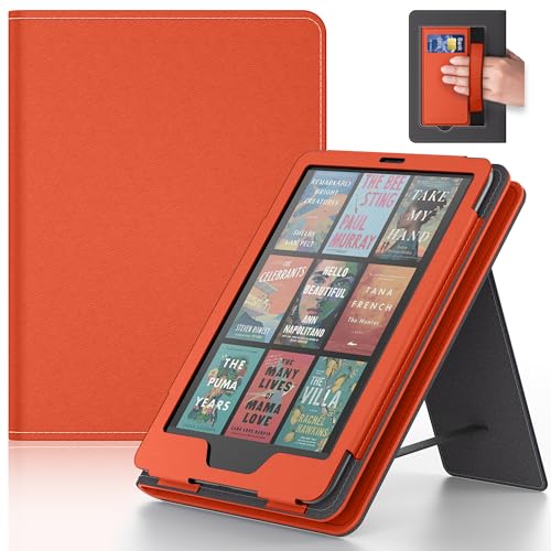 Lainergie Case with Hand Strap and Stand,Incompatible with Old Version, Durable Synthetic Leather Cover with Auto Sleep Wake,Orange - Image 1