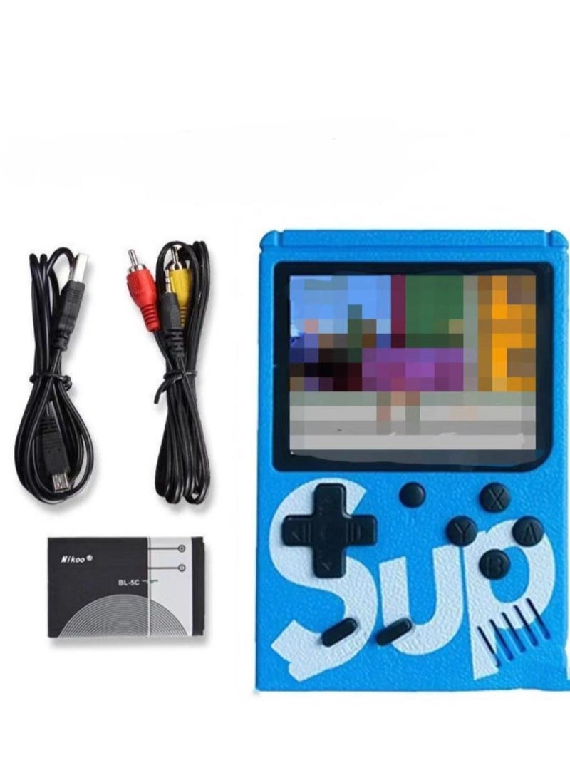 Retro Mini Game Console, 400 Retro Games in 1 Mini Console, Mini Portable, Upgraded Version (Blue)