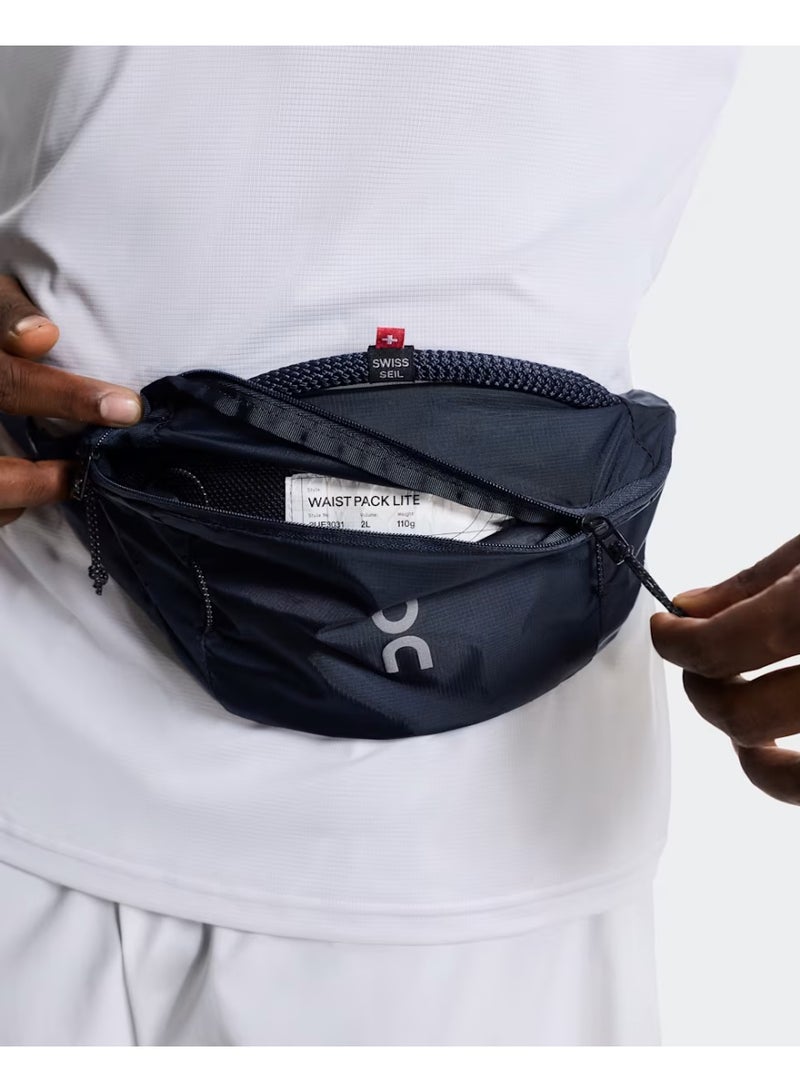 On Running ON  Lightweight Running Waist Bag 2L for Men & Women, Ultra-Light Water-Resistant Nylon Ripstop Belt Bag with Adjustable Strap, Reflective Details and Secure Zip Compartments, Navy-Blue - Image 5