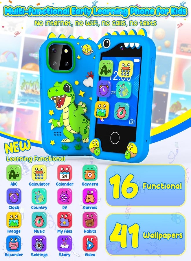 BESTOONE Kids Smartphone Toy for 3-8 Year Old Girls & Boys - No Internet/Calls, HD Camera, MP3 Player, Learning Games | Christmas Birthday Gift for Toddlers (Blue) - Image 3