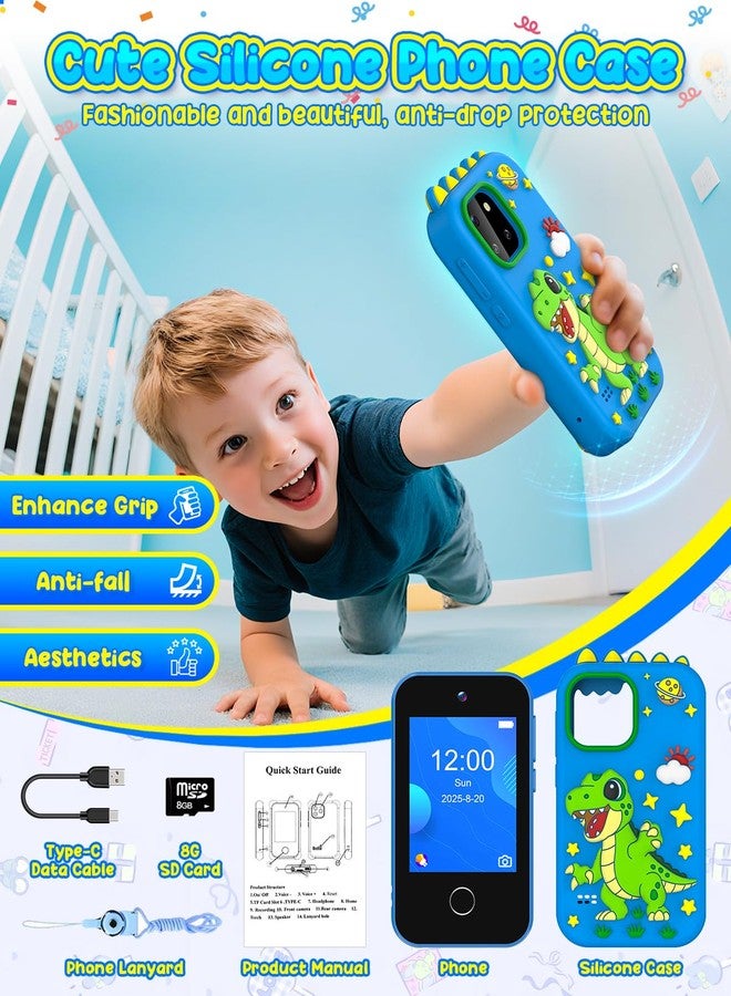 BESTOONE Kids Smartphone Toy for 3-8 Year Old Girls & Boys - No Internet/Calls, HD Camera, MP3 Player, Learning Games | Christmas Birthday Gift for Toddlers (Blue) - Image 2